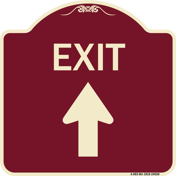 Exit Exit with Up Arrow Heavy-Gauge Aluminum Architectural Sign, 18" H, 18" L, BU-1818-24030